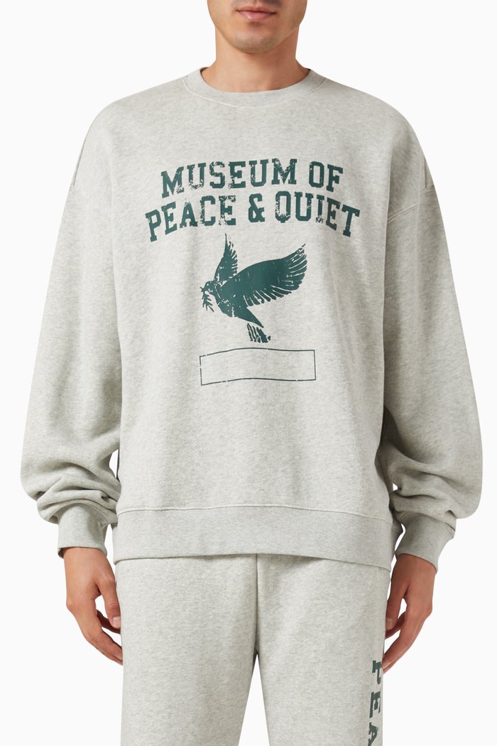 P.E. Crewneck Sweatshirt in Cotton, Grey