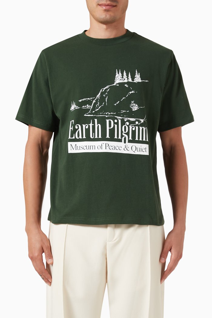 Earth Pilgrim T-shirt in Cotton, Green
