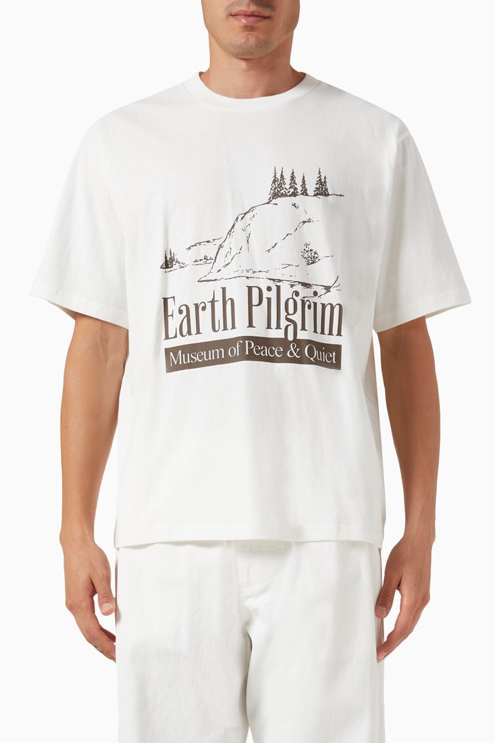 Earth Pilgrim T-shirt in Cotton, White