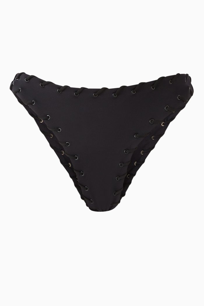 

Whip Stitch Bikini Bottoms in Nylon-blend, Black