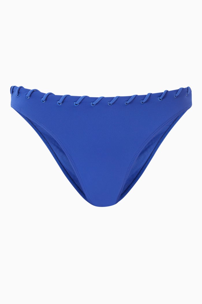 

Whip Stitch Bikini Briefs in Nylon-blend, Blue