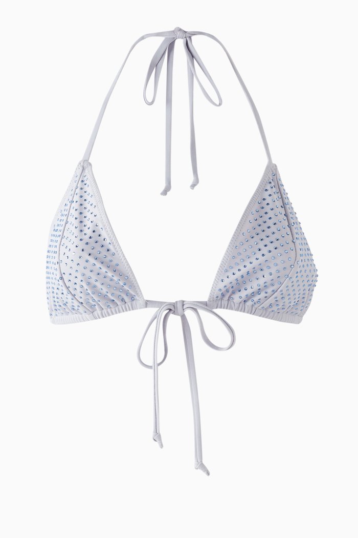 

Embellished Tiny Ties Bikini Bottoms, Blue