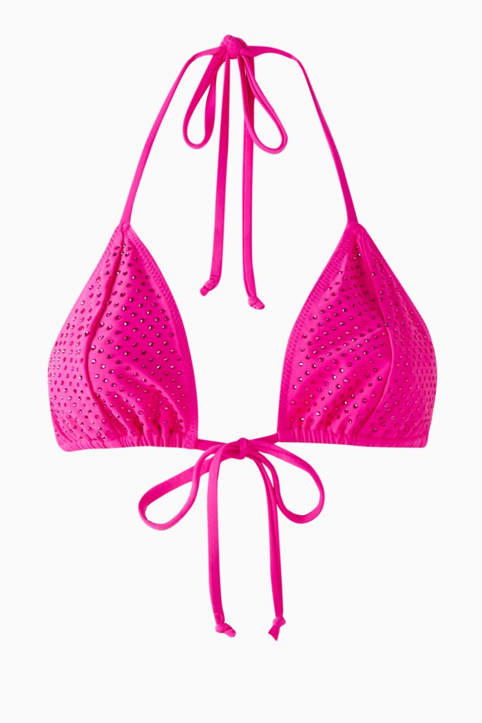 

Embellished Tiny Ties Bikini Bottoms, Purple