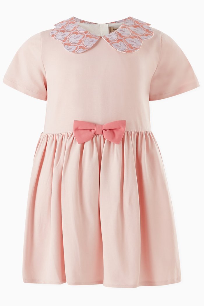 

Scalloped Collar Dress in Cotton-jersey, Pink