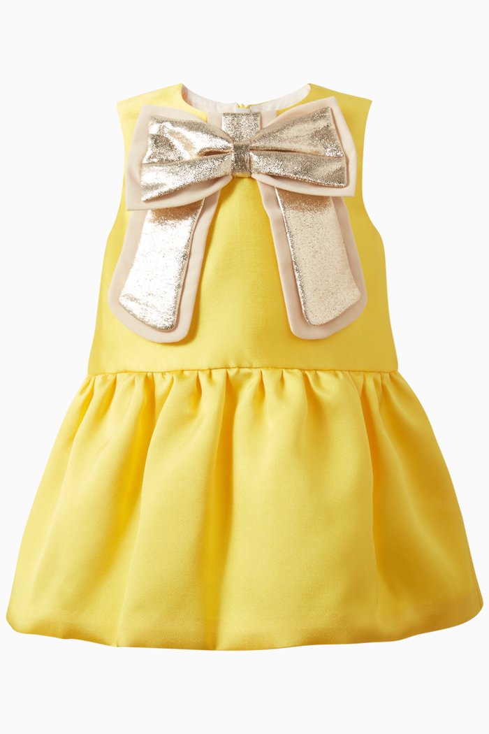 

Guilded Bow Dress & Bloomers in Satin, Yellow