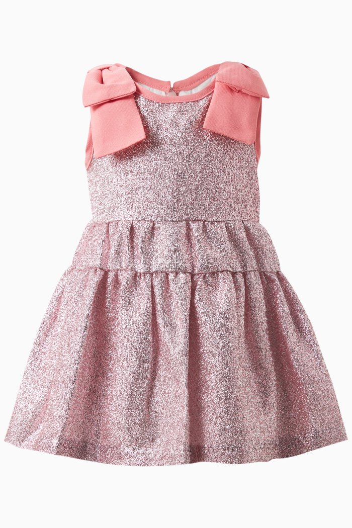 Tiered Dress & Bloomers in Crepe, Pink