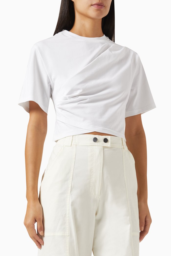 

Maven Draped T-shirt in Cotton-jersey, White