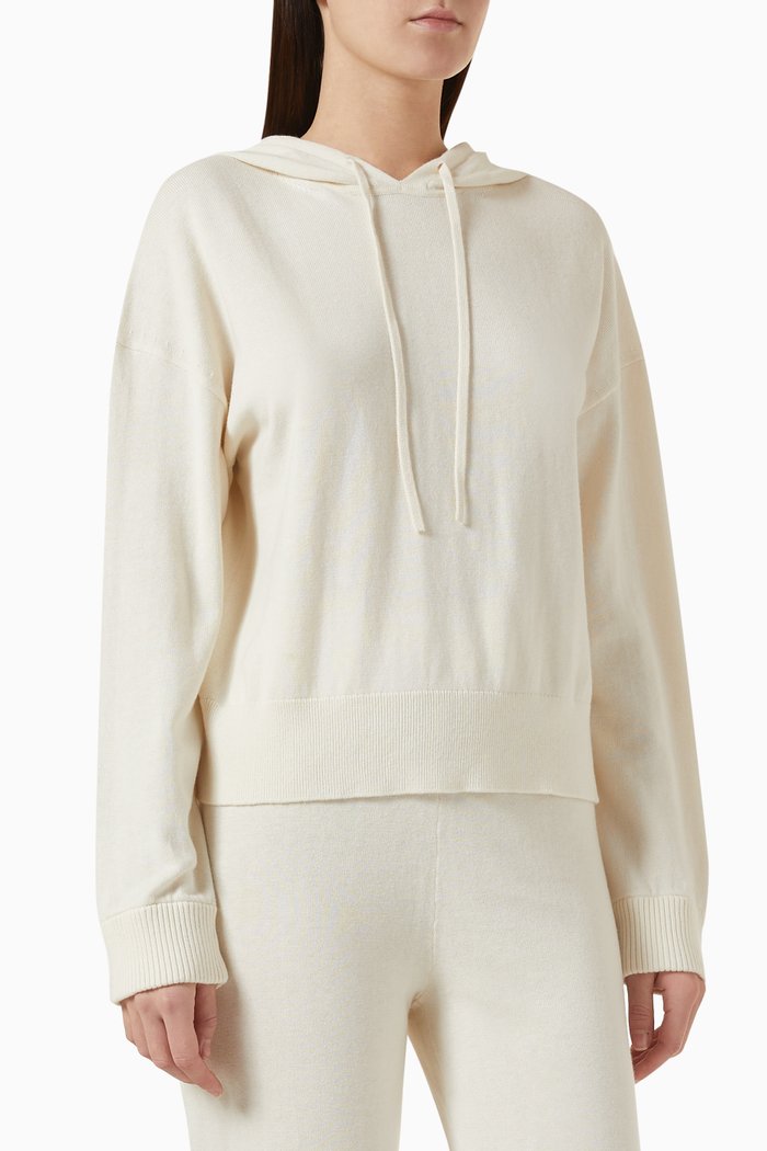 

Drawstring Hoodie in Cotton & Cashmere, Neutral