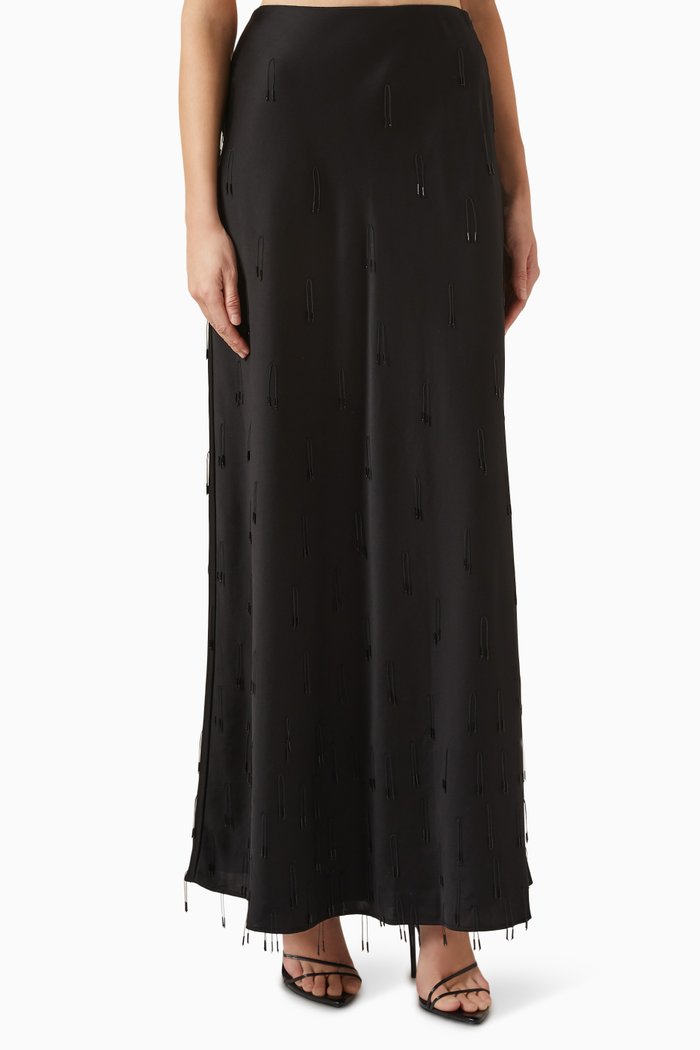 Kade Embellished Maxi Skirt, Black