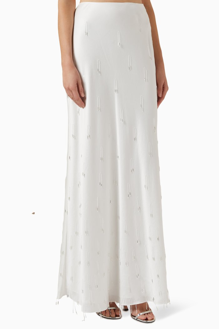 

Kade Embellished Maxi Skirt, White