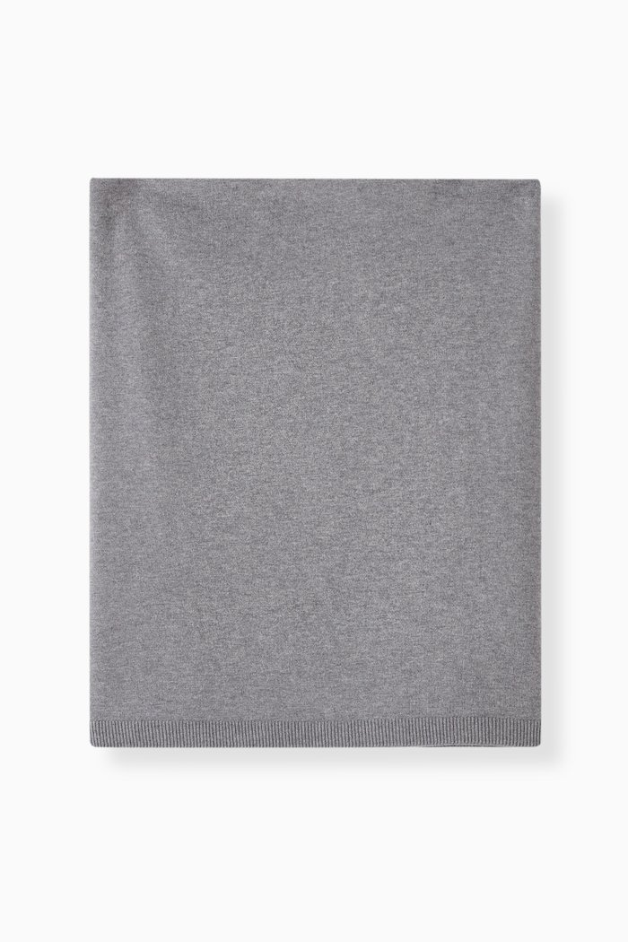 

Wide Scarf in Cotton & Cashmere, Grey