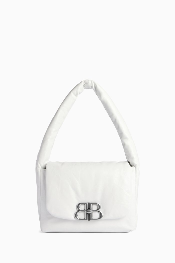 

Small Monaco Sling Bag in Leather, White