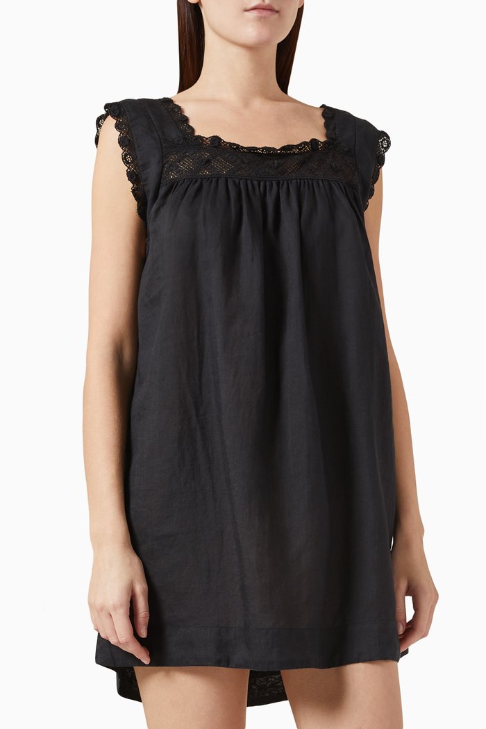 

Almadia Mini Dress in Ramie, Black