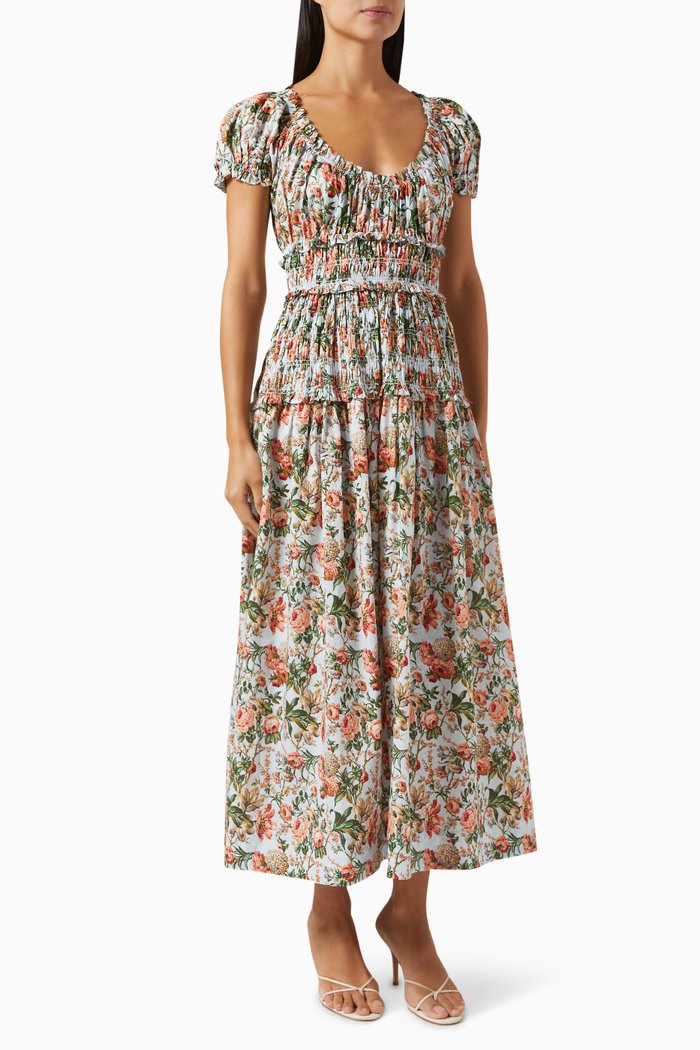 

Leanne Midi Dress in Organic-cotton, Multicolour
