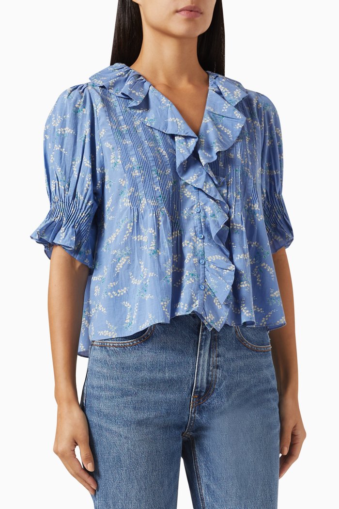 

Henri Top in Cotton-voile, Blue