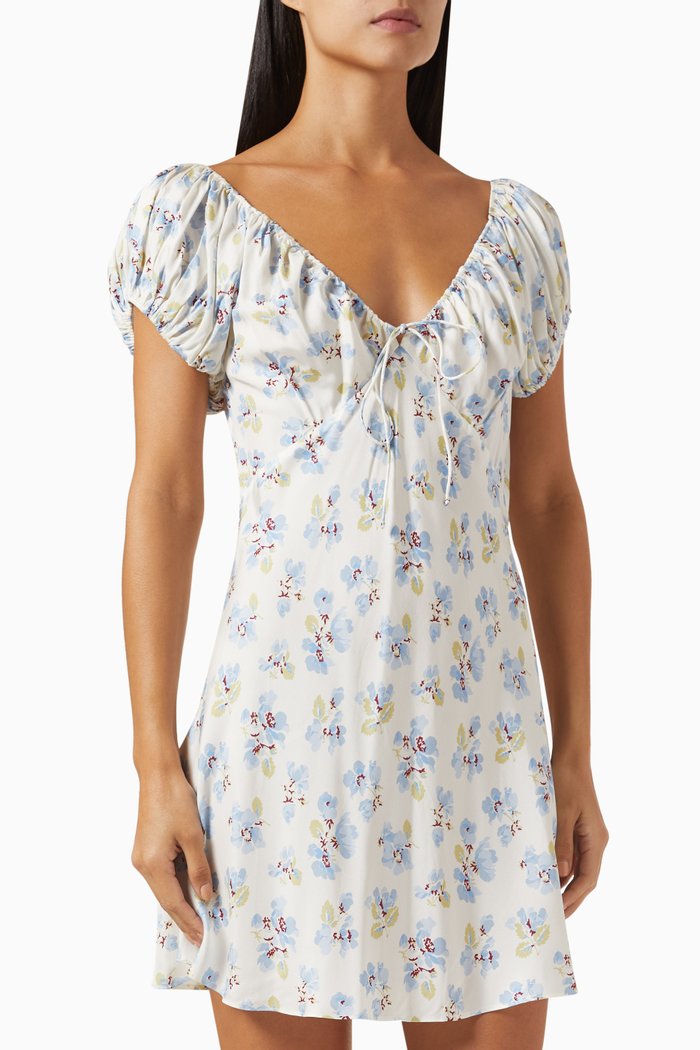 

Sera Mini Dress in Silk & Viscose, Blue