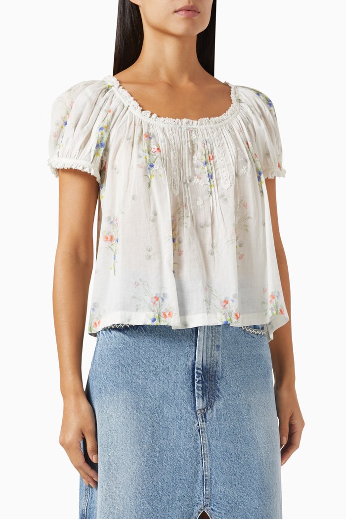 

Frederica Top in Organic Cotton, White