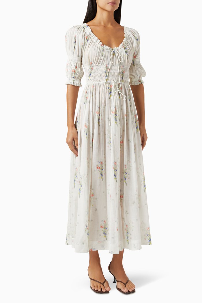 

Ischia Maxi Dress in Cotton & Viscose-blend, White