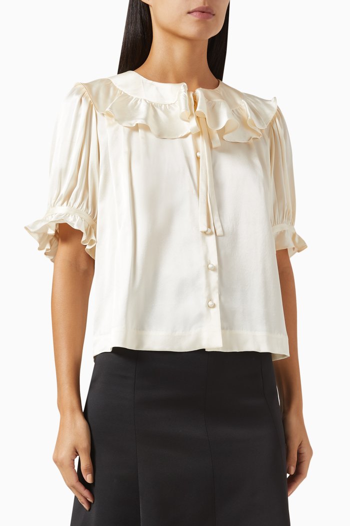 

Kelela Top in Silk, White