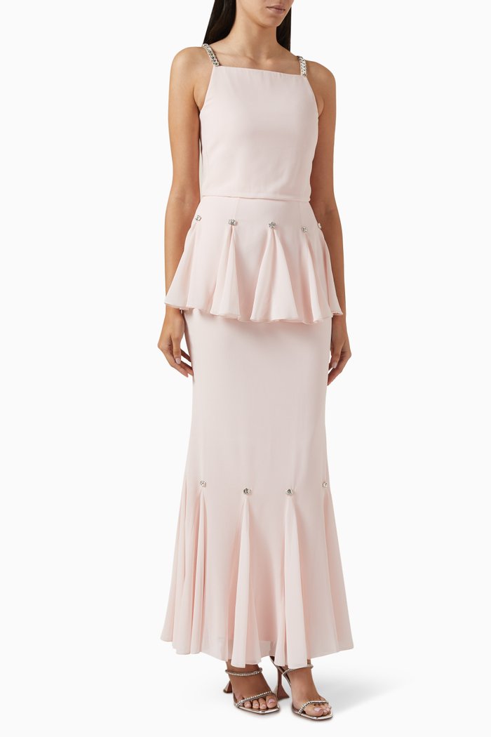 Brigitte Peplum Dress, Pink