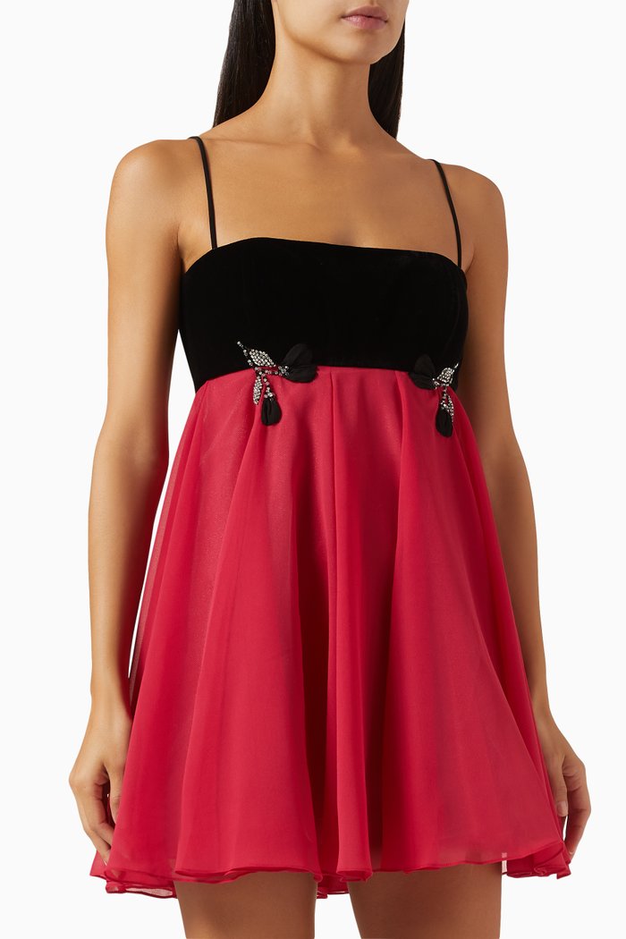 

Fox Mini Dress in Chiffon, Red
