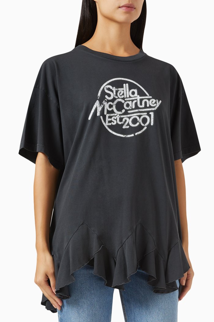 

Logo-print Oversized T-shirt in Organic Cotton, Black