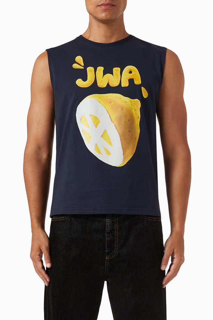 

JWA Lemon Print Tank Top in Cotton, Blue