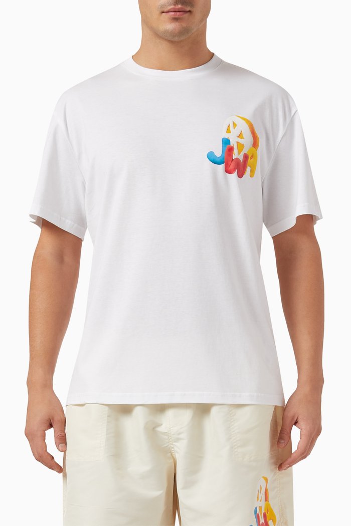

Orange-print T-shirt in Cotton-jersey, White
