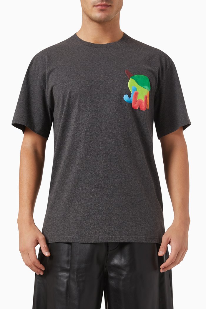

Lime-print T-shirt in Cotton-jersey, Grey