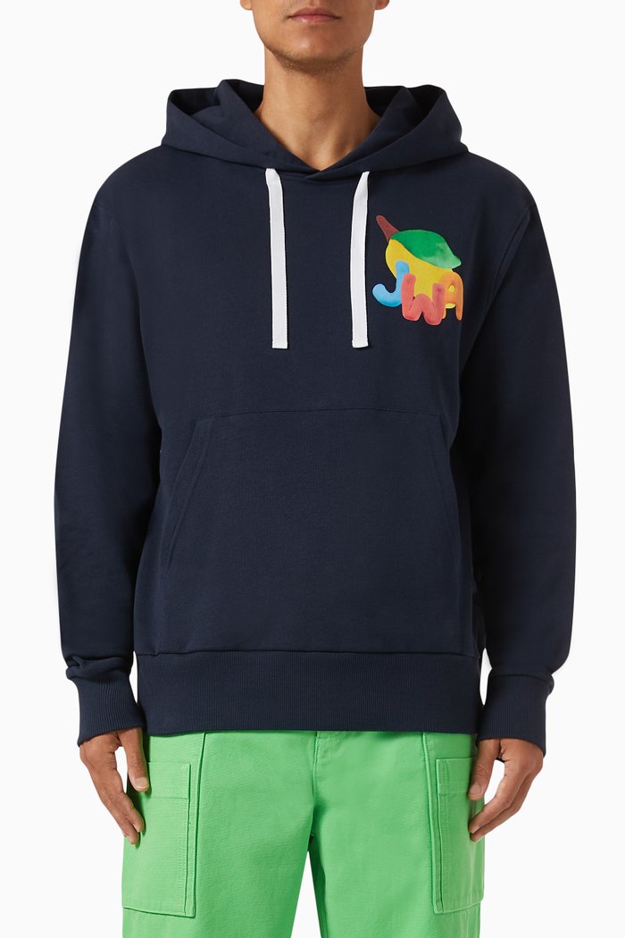 

JWA Lemon Print Hoodie in Cotton, Blue