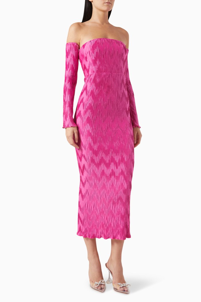 

Affaire Pleated Midi Dress, Pink