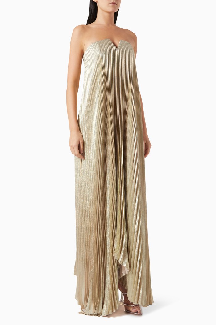 Black Tie Strapless Gown, Gold