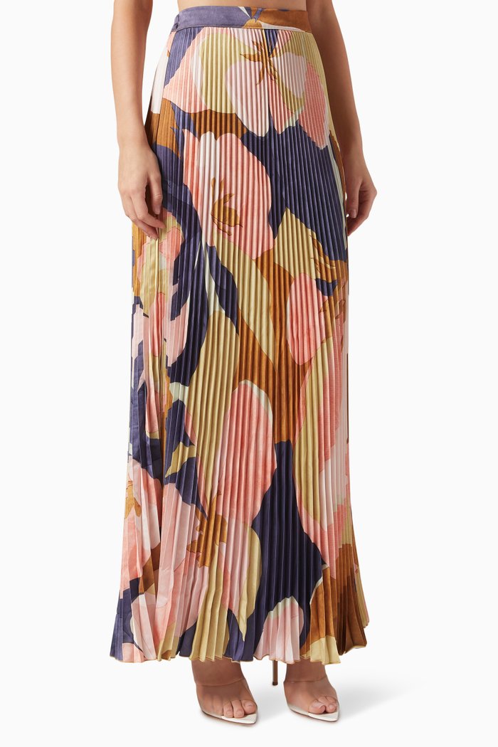 

Romance Pleated Maxi Skirt, Multicolour