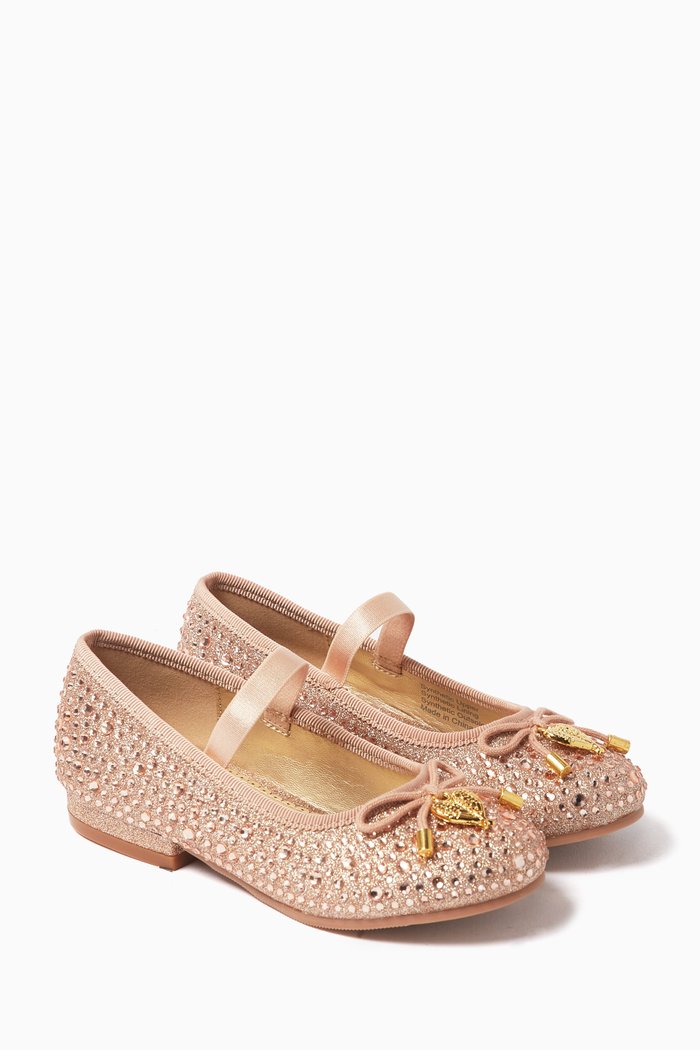 

Embellished Glitter Pumps, Gold