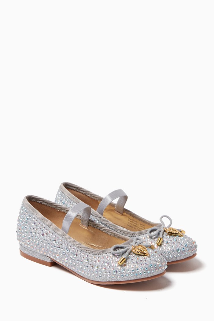 

Maya Crystal Ballerina Heeled Shoes, Silver