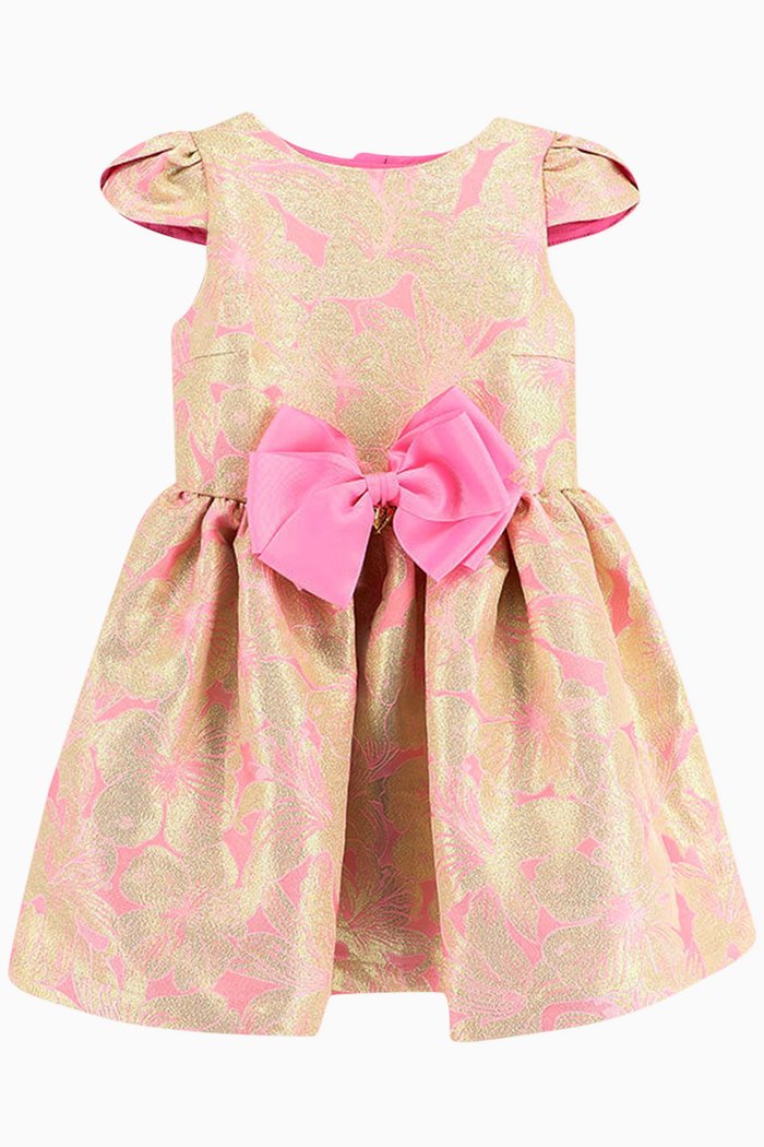 

Bow-detail Fit & Flared Dress, Pink