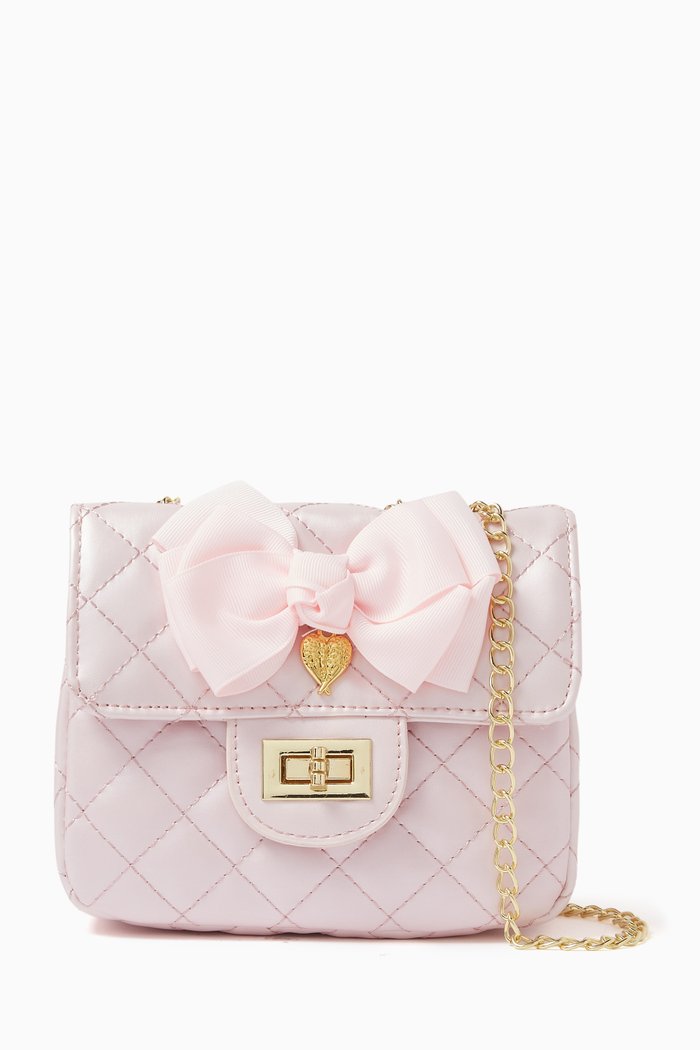 

Skyla Quilted Shoulder Bag in Faux Leather, Pink