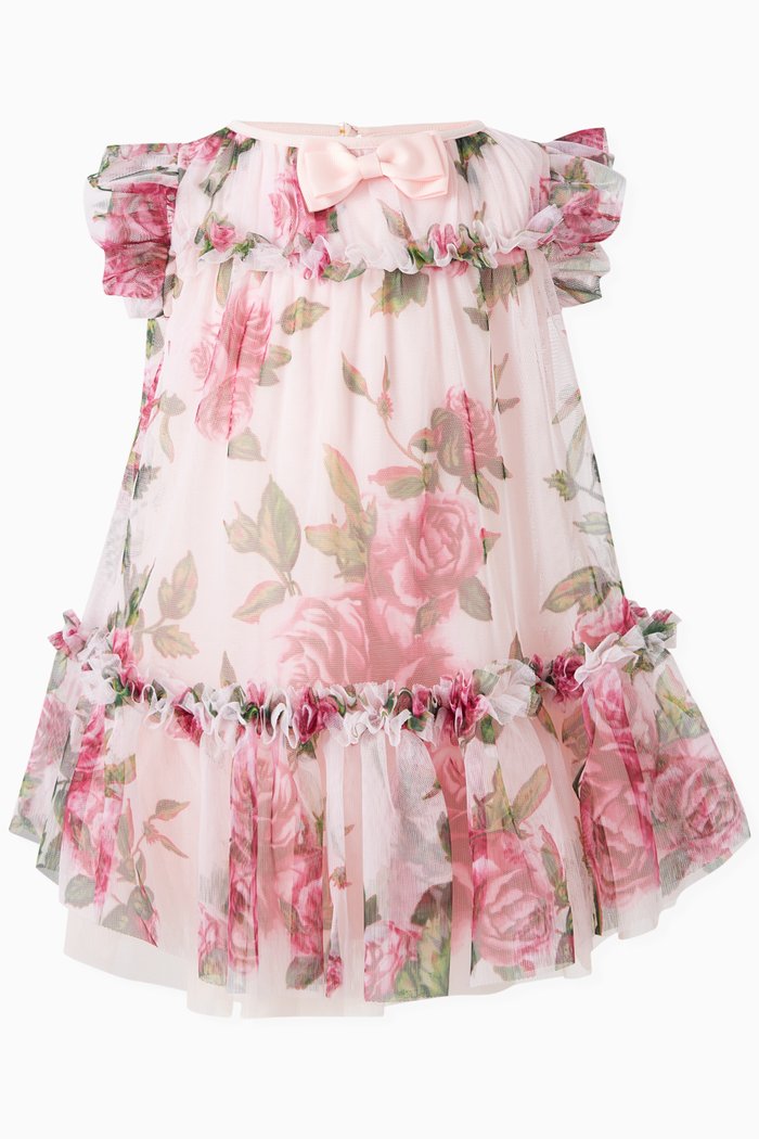 

Rosebud Flared Dress in Tulle, Pink