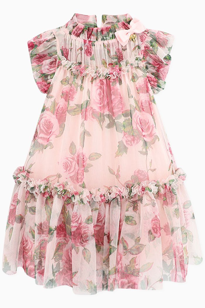 

Marigold Roses Dress in Tulle, Pink
