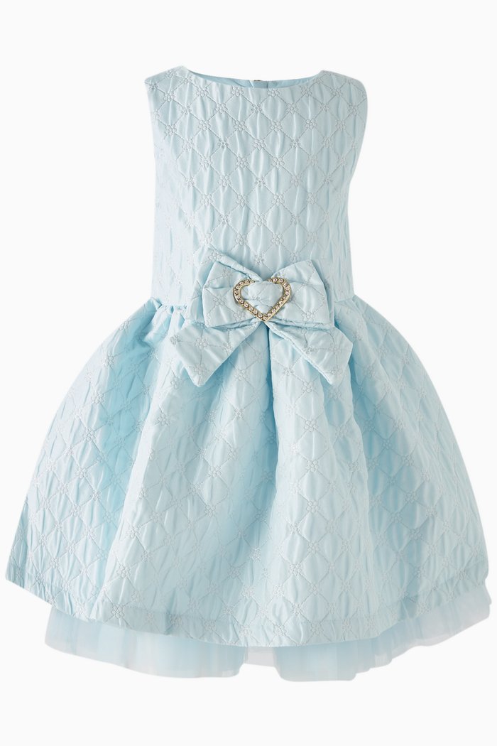 

Quilted Jacquard Dress, Blue