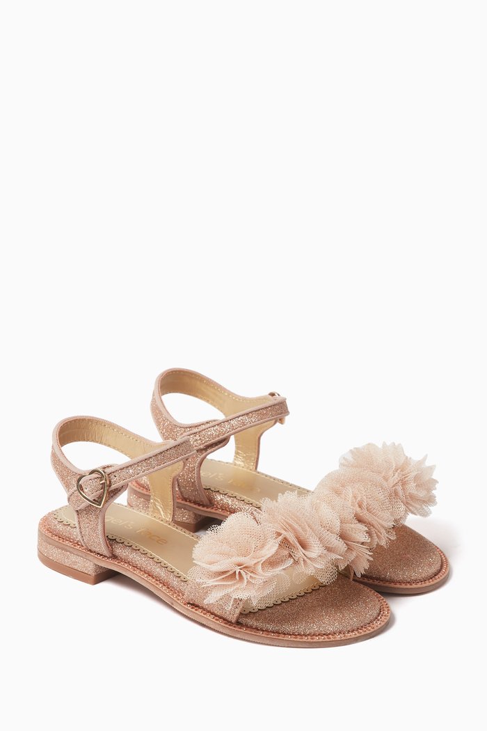 

Embellished Metallic Sandals, Gold