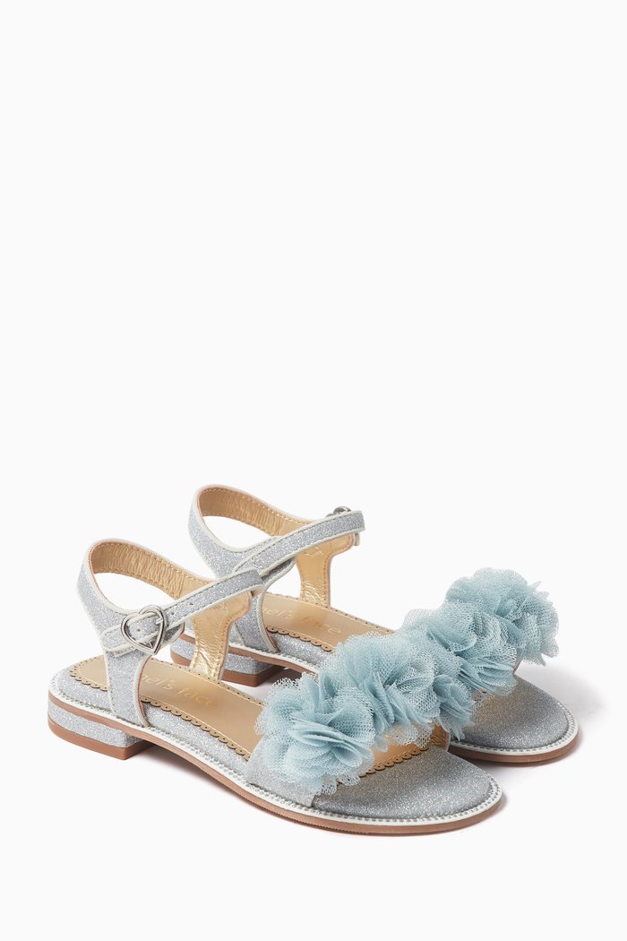 

Embellished Metallic Sandals, Silver