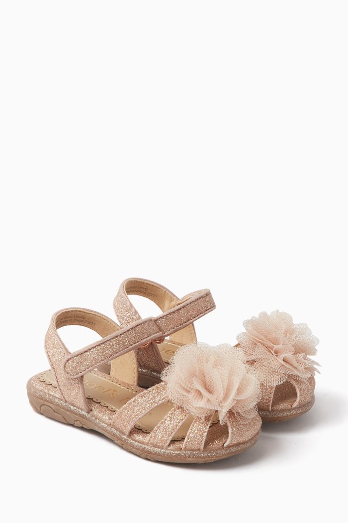 

Embellished Metallic Sandals, Gold