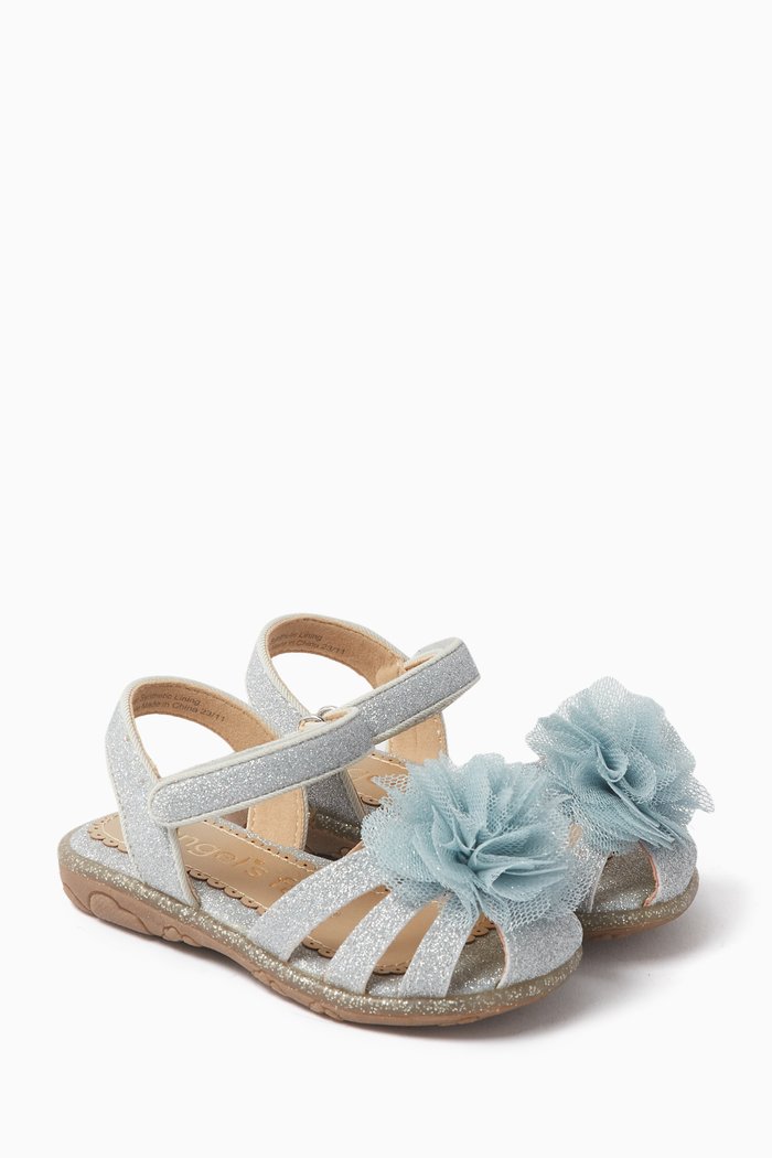 

Embellished Metallic Sandals, Silver
