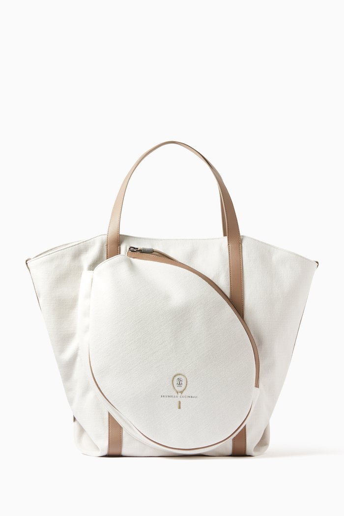 

Tennis Tote Bag in Canvas, White