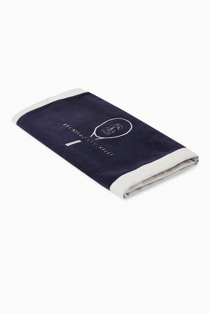 

Tennis Logo Towel in Cotton-terry, Blue
