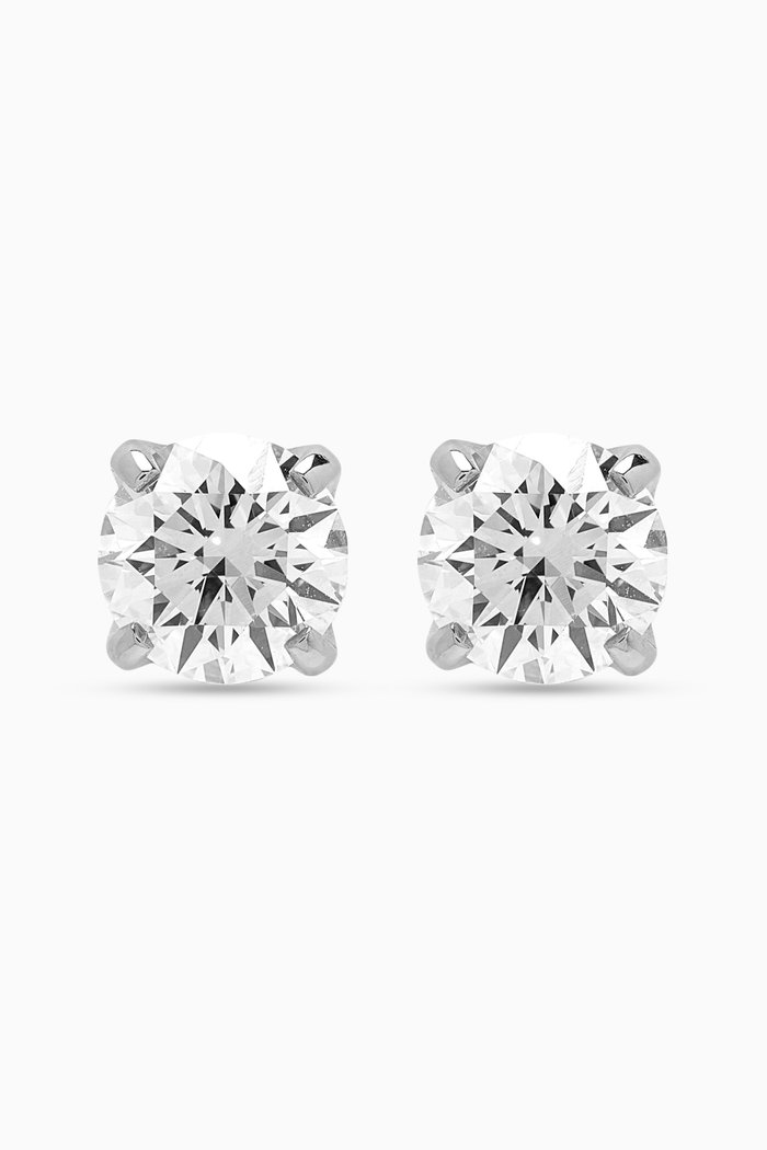 

Round Diamond Stud Earrings in 18kt White Gold