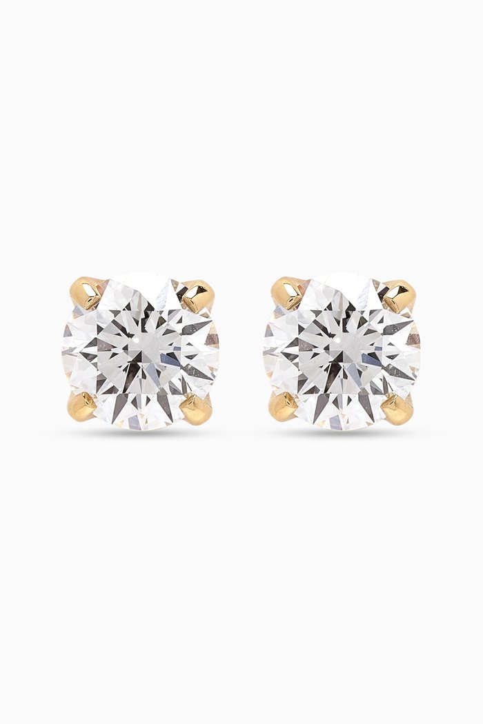 

Round Diamond Stud Earrings in 18k Gold, White
