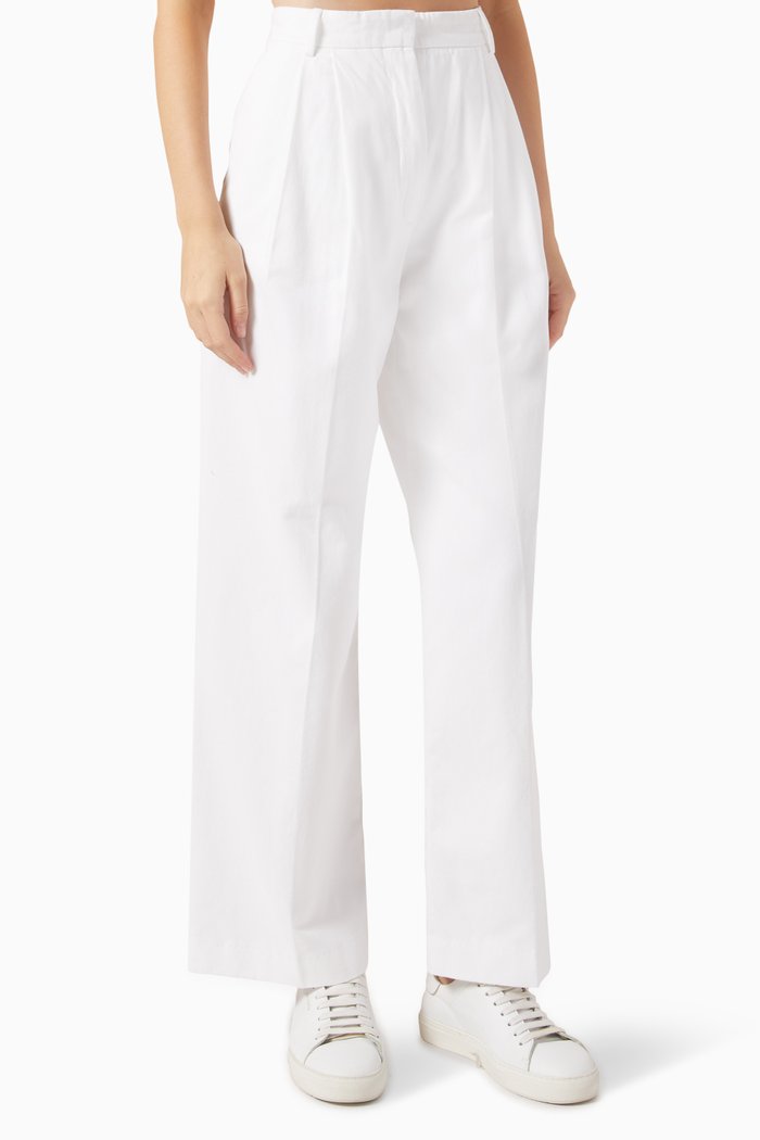 

Enzo Wide-leg Pants in Canvas Twill, White