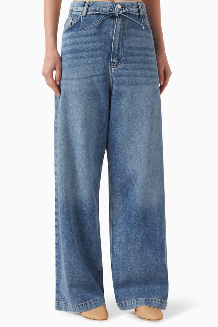 

Elijah Wide-leg Jeans in Denim, Blue